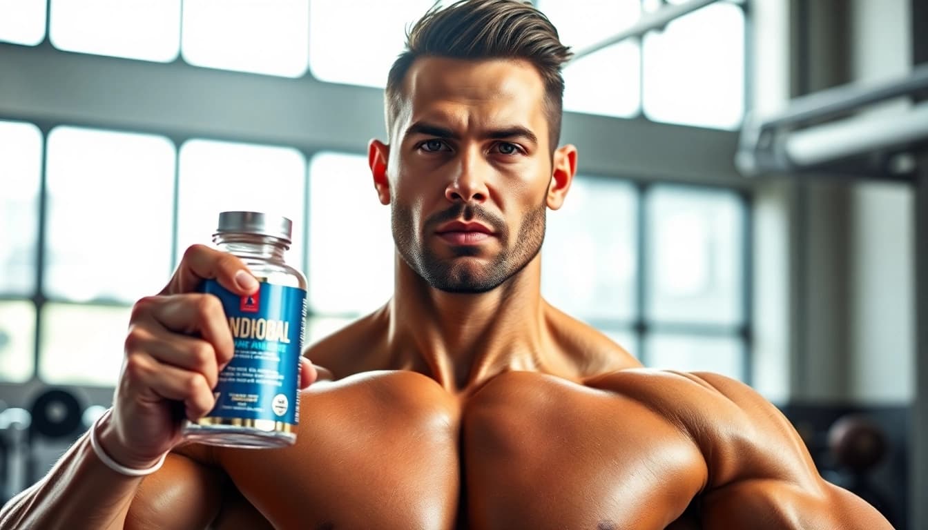 Nandrobal Nadrolone Phenyl Propionate in the hands of a determined athlete demonstrating strength.