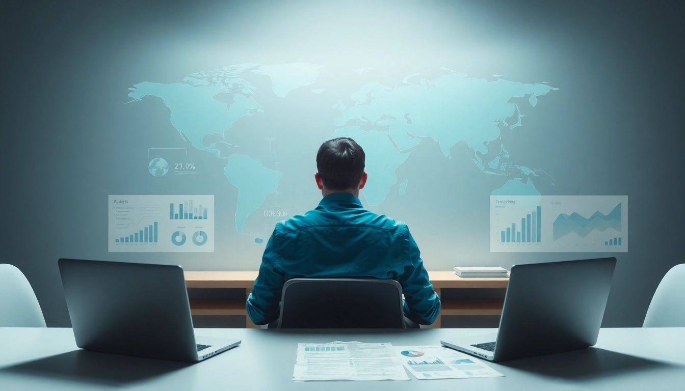 Visualisieren Sie SEO-Ranking-Strategien mit einem Schreibtisch und Datenanalysen.