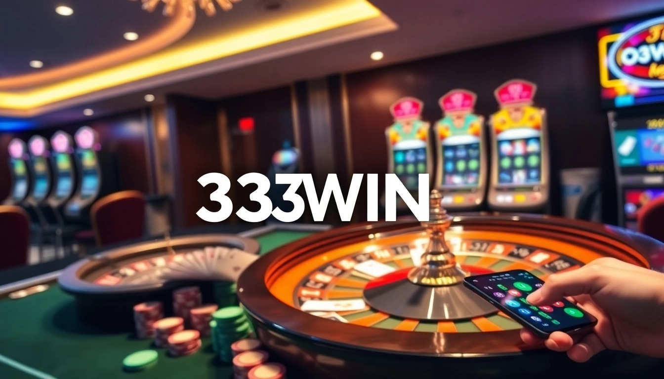 Enjoying a thrilling casino experience at 33WIN with vibrant roulette and poker.