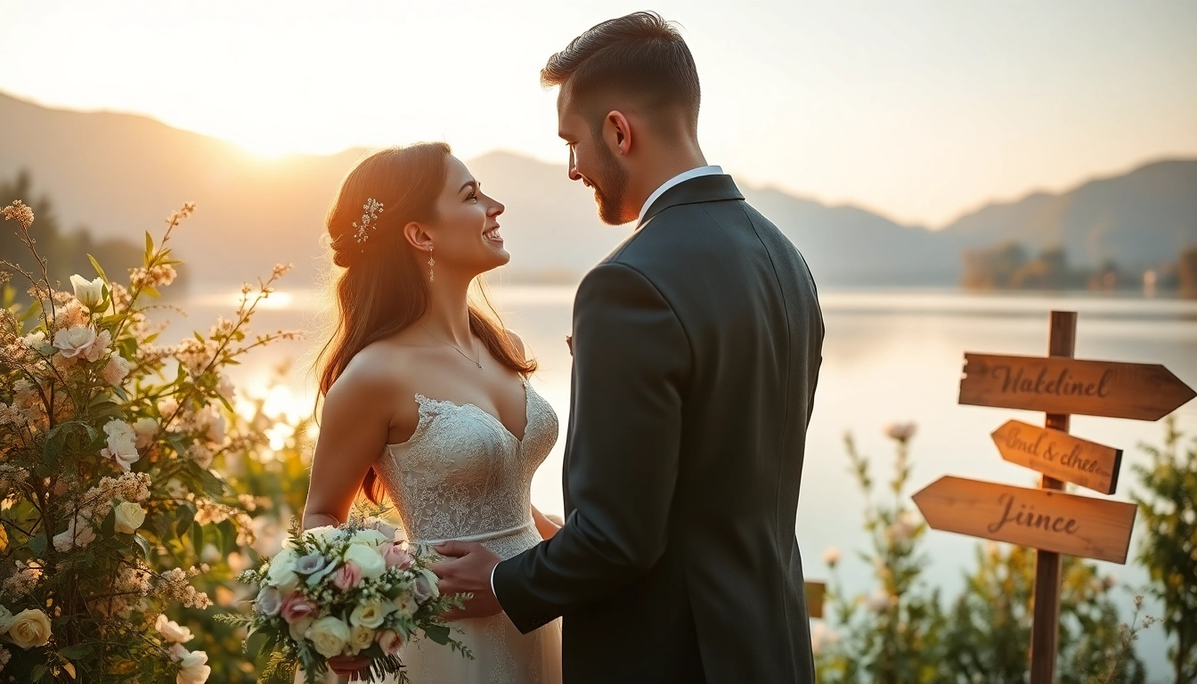 Hochzeitsfotograf Tegernsee fängt den romantischen Moment eines Paares am Tegernsee ein.