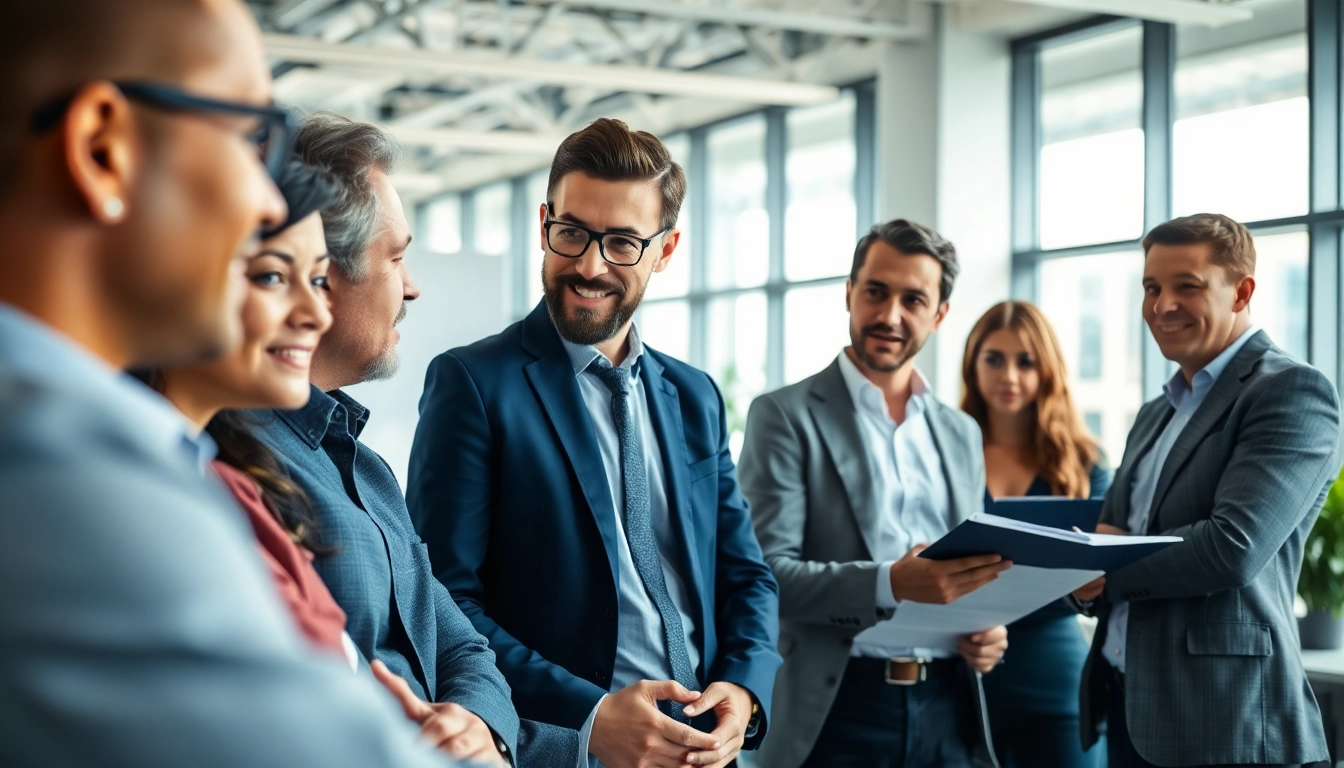 Headhunter Ingenieure discusses opportunities in a bright, modern office environment.