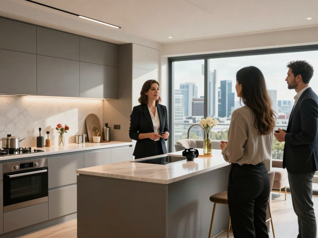 Bester Immobilienmakler Frankfurt präsentiert luxuriöse Wohnung mit Stadtblick in eleganter Umgebung.
