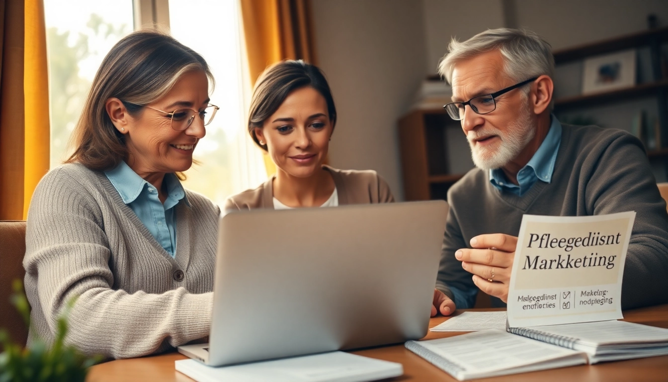 Explore marketing für pflegedienste strategies in a warm office setting.