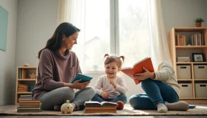 Kindererziehung durch spielerisches Lernen in einer liebevollen Familie.