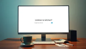 Schritt-für-Schritt-Anleitung zum Google Konto löschen auf einem Computer, akzentuiert durch einladende Farben.