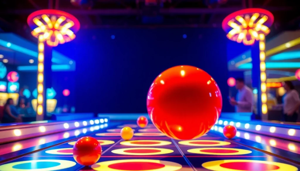 Erleben Sie die Spannung von Plinko Erfahrung mit einem Spieler, der konzentriert einen Plinko-Ball in einem Casino abwirft.