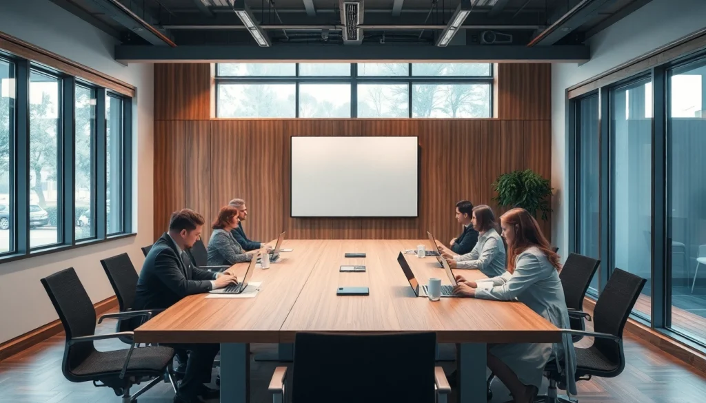 Professionelle Atmosphäre eines Headhunter Essen Büros mit Team bei der Besprechung.