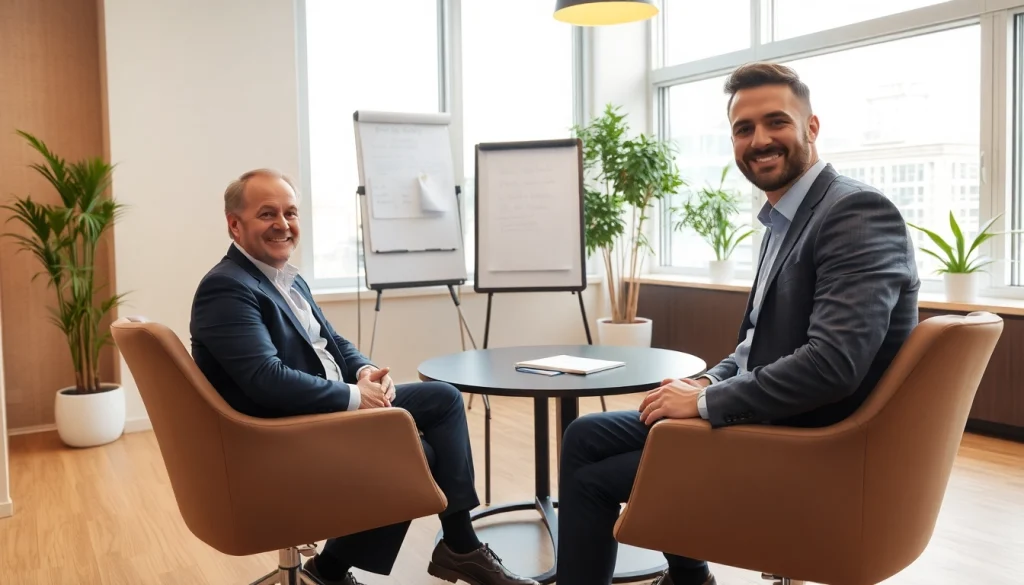 Headhunter Bielefeld berät Kandidaten in einem modernen Büro.