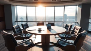 Professionals discussing strategies with a Headhunter Heidelberg in a modern office.