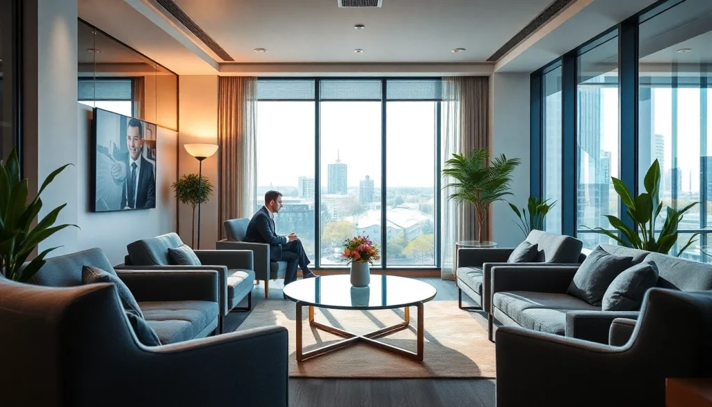 Headhunter Krefeld berät Klienten in einem modernen Besprechungsraum mit eleganter Einrichtung.