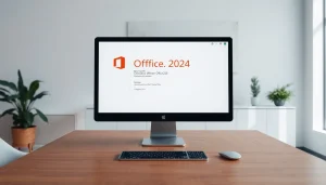 Office 2024 für Mac sofort Download Bild, Mac-Computer mit professionellem Design und modernen Funktionen