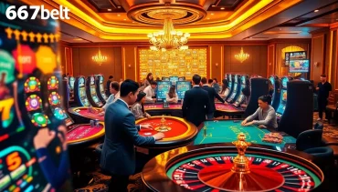 Experience the excitement of online gambling at https://667bett.com.br with a vibrant casino scene featuring engaging games and players.