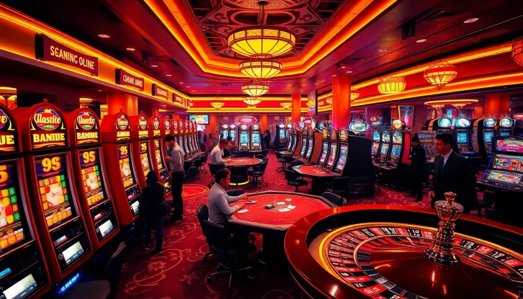 Experience the excitement of casino gaming with link 88i featuring vibrant slot machines and poker tables.