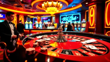 B52 club poker players enjoying a thrilling casino atmosphere with colorful chips and roulette.