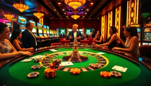 Players engaging in glitzy casino action at 789 win roulette table, showcasing exciting gameplay.
