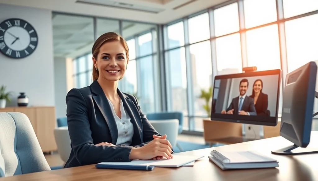 Headhunter Schweiz in modern office discussing opportunities with candidates