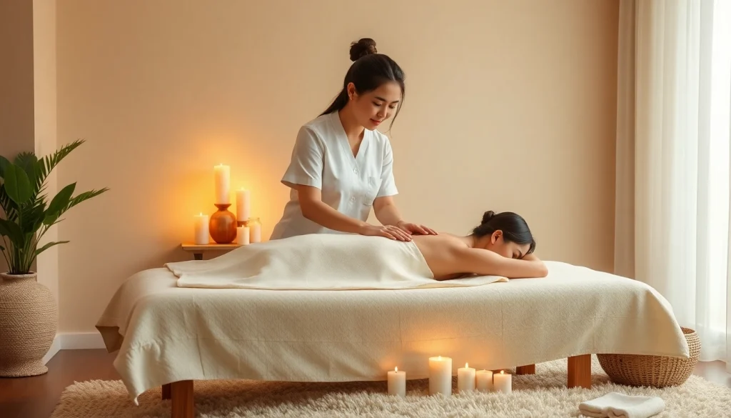 평온한 환경에서 치료사가 가정 마사지 서비스를 제공하는 평택출장마사지의 평화로운 풍경