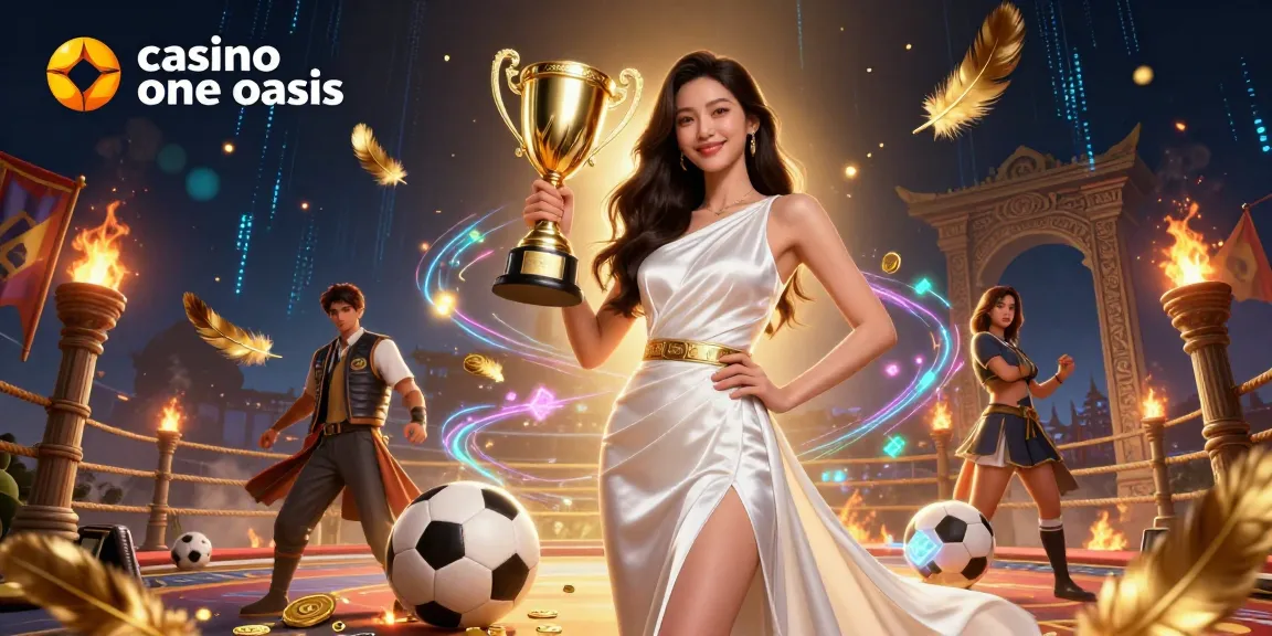 Win big at casino ohne oasis with our victorious heroine, surrounded by gold and gaming excitement.