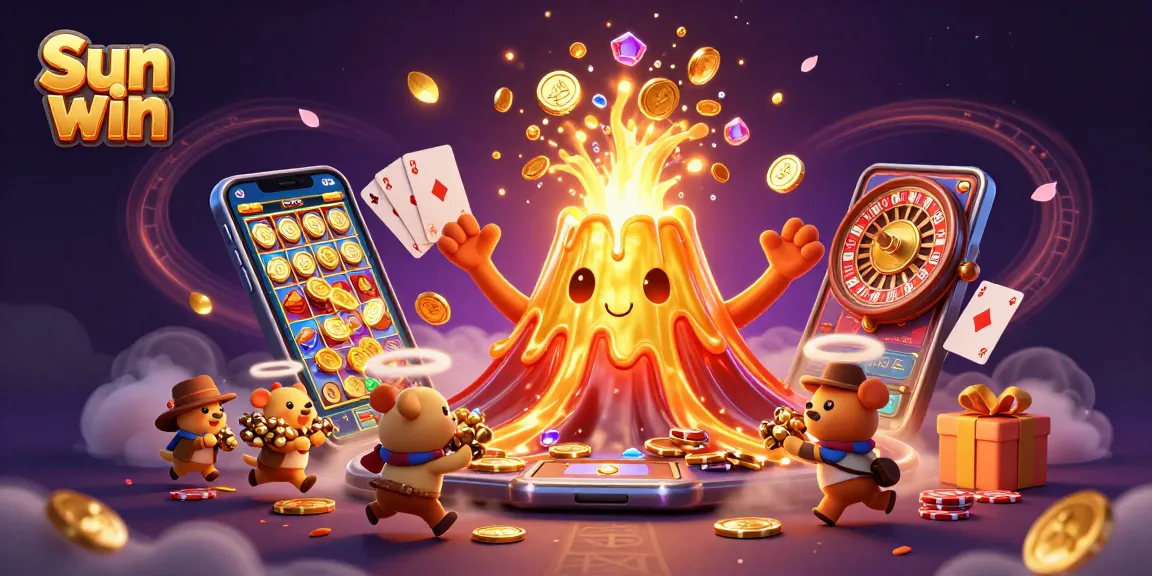 Spin the reels and win big at Sun win with a golden volcano, treasures, and dynamic casino elements.