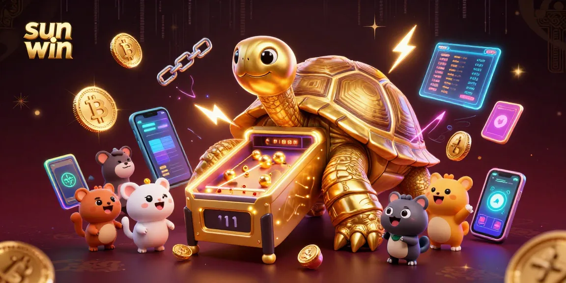 Experience the excitement of sun win with our colossal tortoise pinball machine and crypto elements.